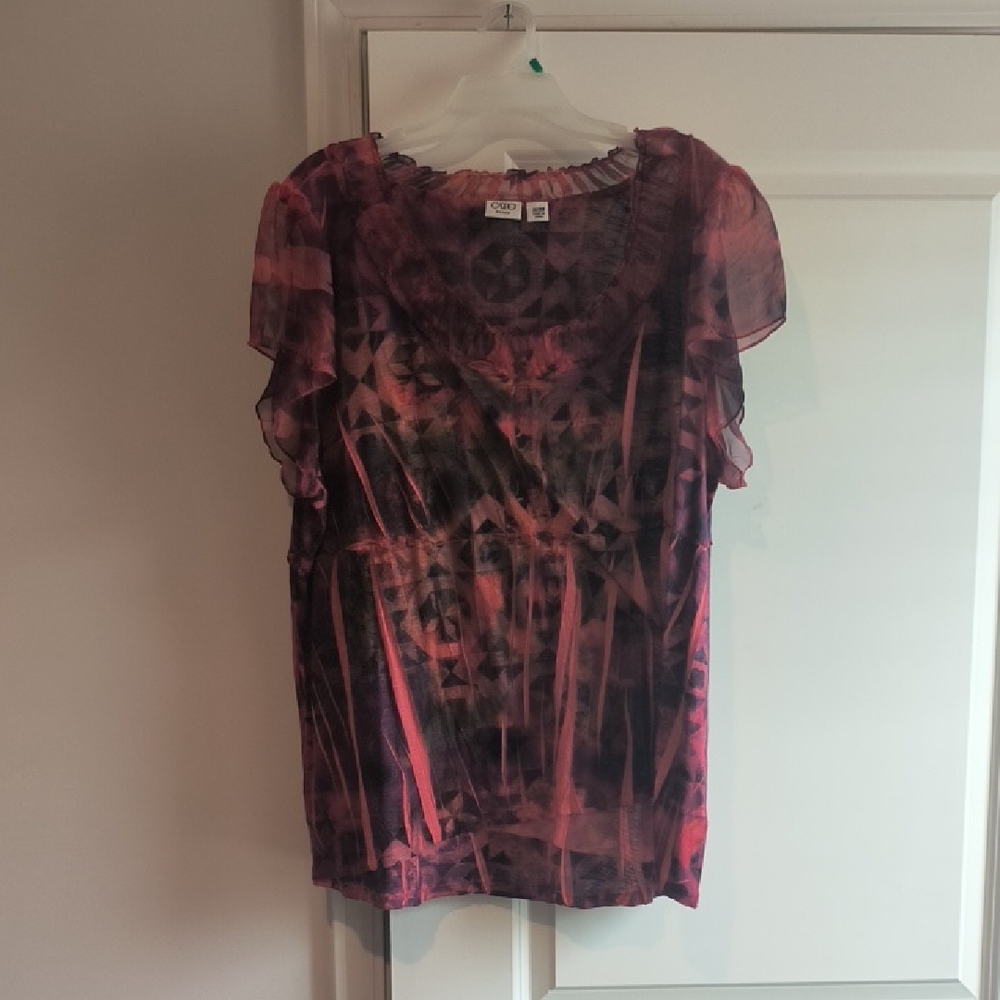 Kensie Pink and Black Women's Top